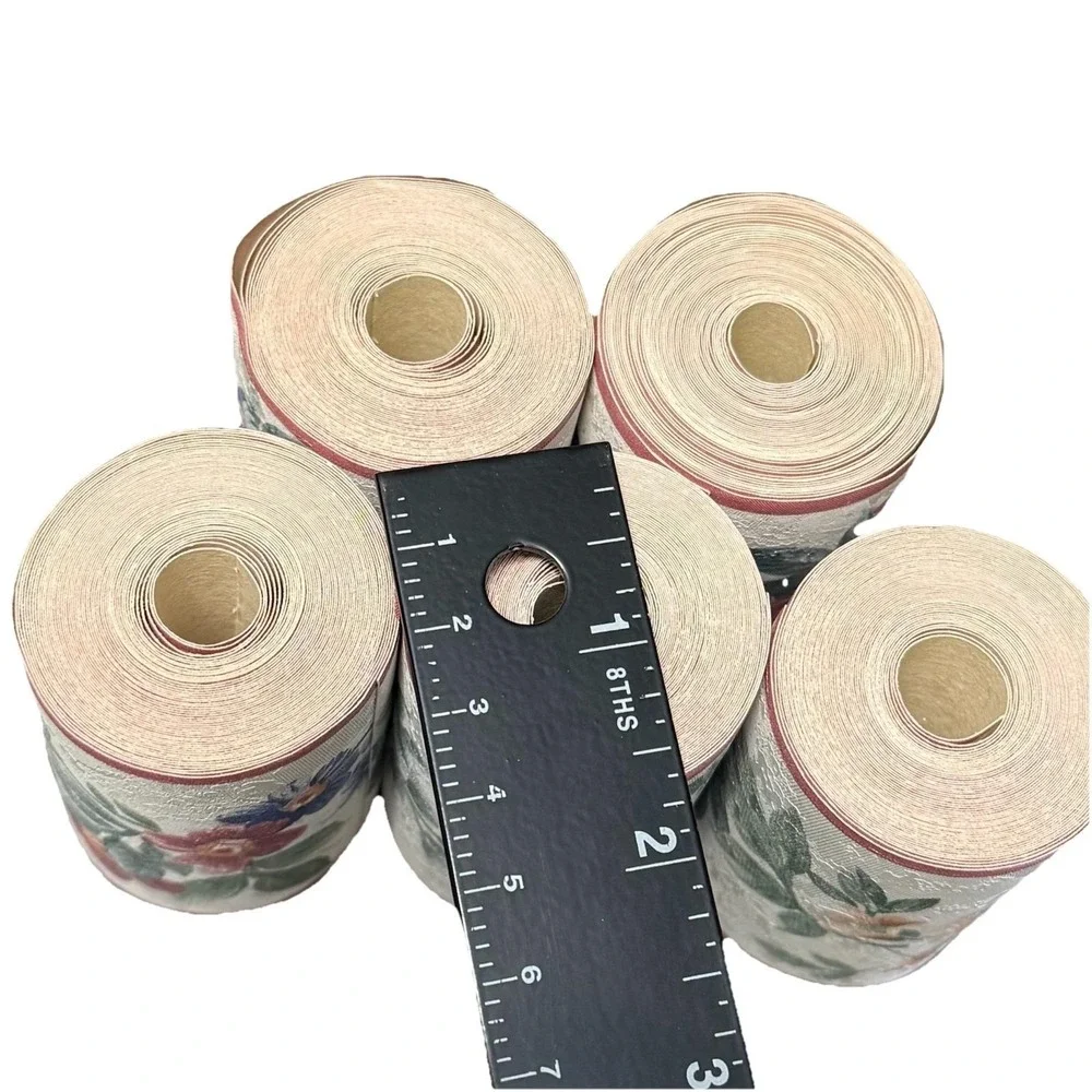 Vintage Floral Wallpaper Border Lot‎ 5 Rolls Cottage Pink Blue Flowers Textured